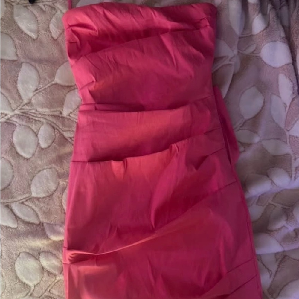 Elegant Pink Strapless Homecoming Dress